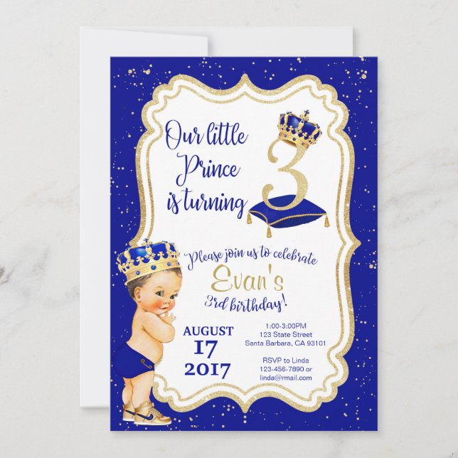 Invitation à l'anniversaire de Little Prince - 3e  (Devant)