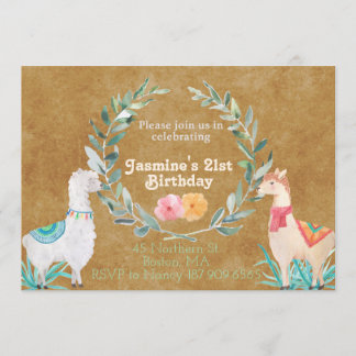 Invitation à l'anniversaire de Llama