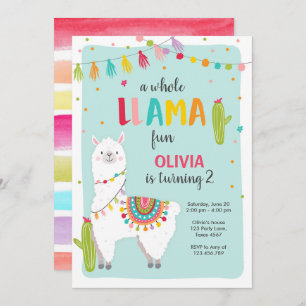 Invitation à l'anniversaire de Llama Fun
