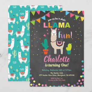 Invitation à l'anniversaire de Llama. première ann