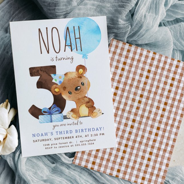 Invitation à l'anniversaire de l'ours (Créateur téléchargé)