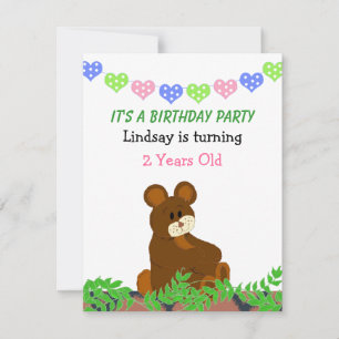 Invitation à l'anniversaire de l'ours en peluche