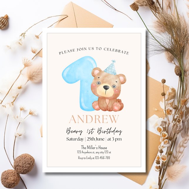 Invitation à l'anniversaire de l'ours en peluche,  (Créateur téléchargé)