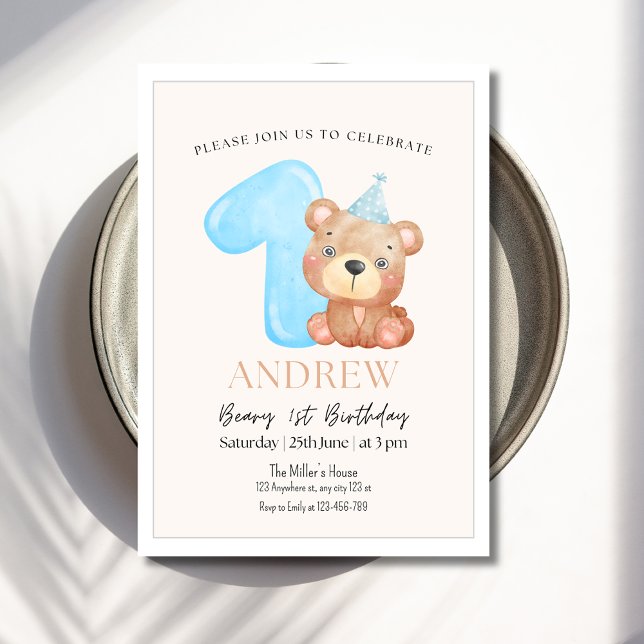 Invitation à l'anniversaire de l'ours en peluche,  (Créateur téléchargé)