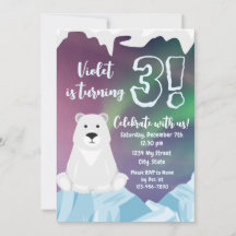 Invitation à l'anniversaire de l'ours polaire