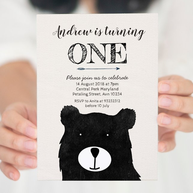 invitation à l'anniversaire de l'ours tribal (Créateur téléchargé)