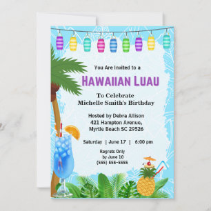 Invitation à l'anniversaire de Luau