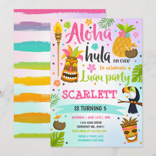 Invitation à l'anniversaire de Luau Hawaiian Luau 