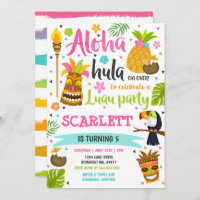 Invitation à l'anniversaire de Luau Hawaiian Luau