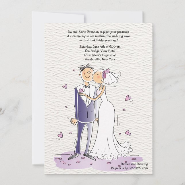 Invitation à l'anniversaire de mariage et de maria (Devant)