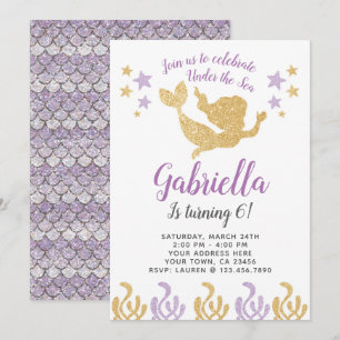 Invitation à l'anniversaire de Mermaid