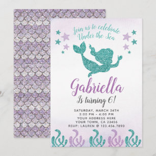 Invitation à l'anniversaire de Mermaid