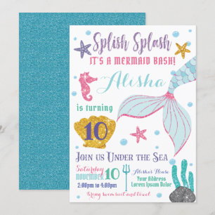 Invitation à l'anniversaire de Mermaid
