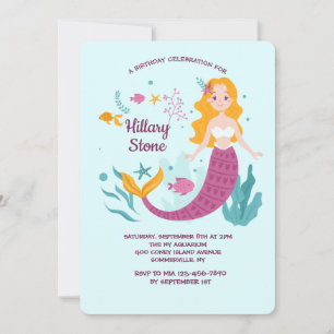 Invitation à l'anniversaire de Mermaid Love