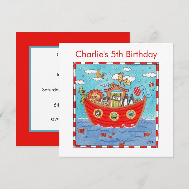 Invitation à l'anniversaire de Noé (Devant / Derrière)
