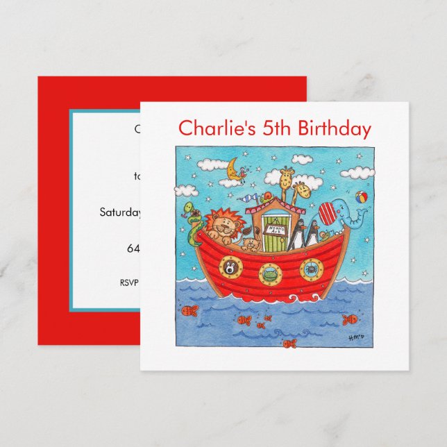 Invitation à l'anniversaire de Noé (Devant / Derrière)