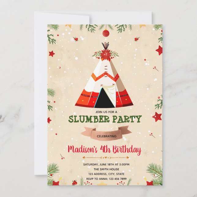 Invitation à l'anniversaire de Noël (Devant)