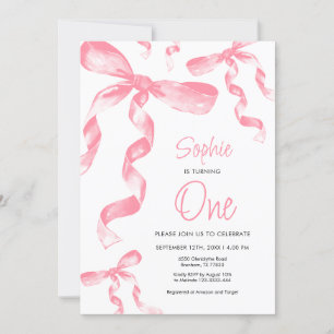 Invitation à l'anniversaire de Pink Bow