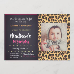 Invitation à l'anniversaire de Pink Cheetah avec p