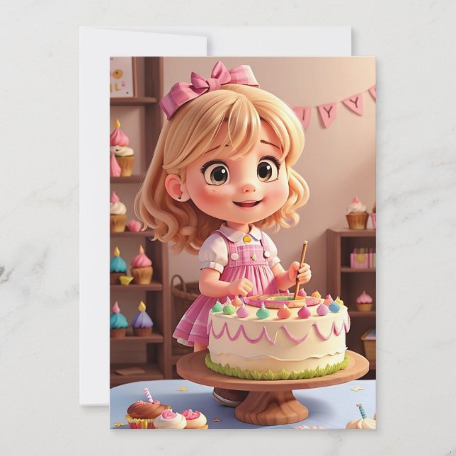 Invitation à l'anniversaire de poupée (Devant)