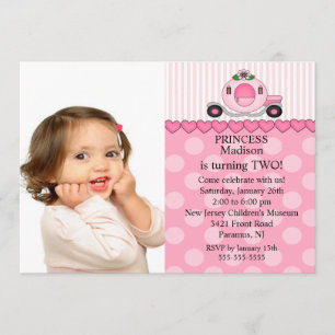 Invitation à l'anniversaire de Princess Photo