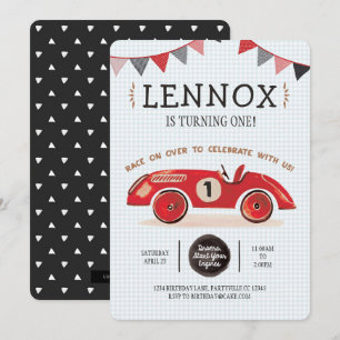 Invitation à l'anniversaire de Race Car