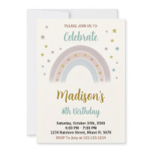 Invitation à l'anniversaire de Rainbow