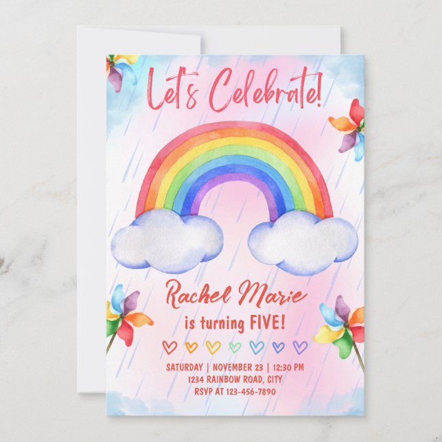 Invitation à l'anniversaire de Rainbow (Devant)
