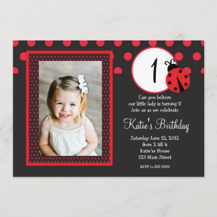 Invitation à l'anniversaire de Red Lady Bug