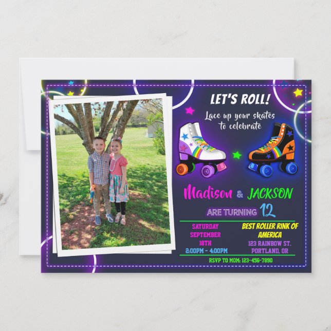 Invitation à l'anniversaire de Roller pour la phot (Devant)