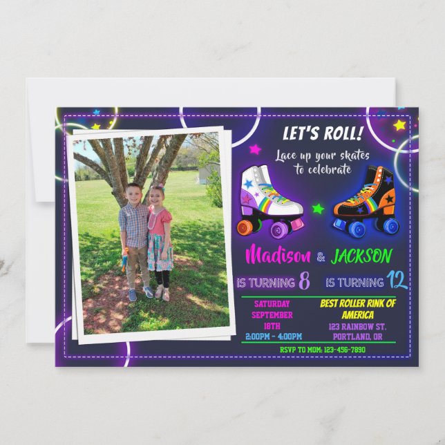 Invitation à l'anniversaire de Roller pour la phot (Devant)