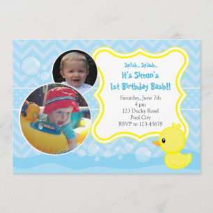 Invitation à l'anniversaire de rubber Ducky avec d