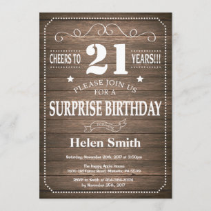 Invitation à l'anniversaire de Rustic Surprise