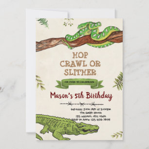 Invitation à l'anniversaire de serpent et de croco