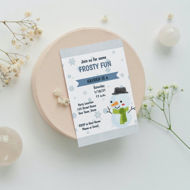 Invitation à l'anniversaire de Snowman (Créateur téléchargé)