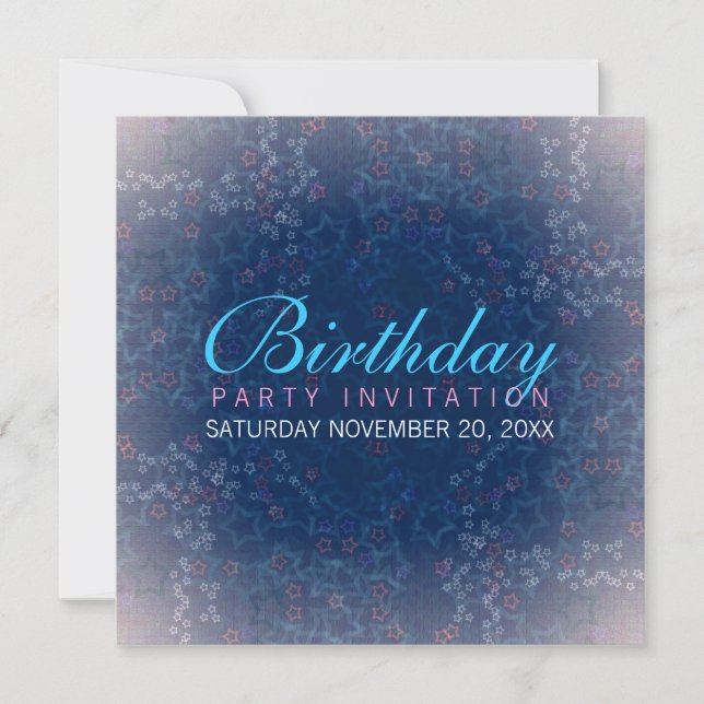 Invitation à l'anniversaire de Star Shower (Devant)