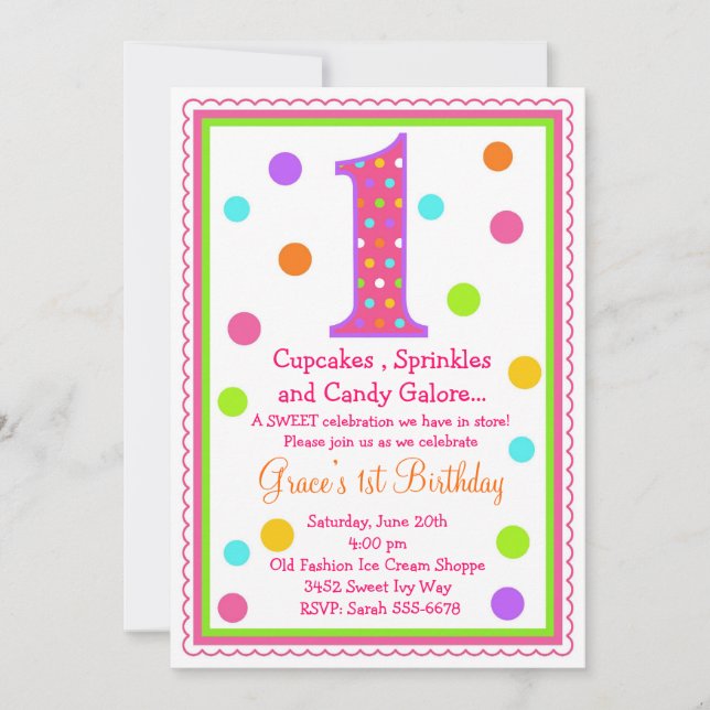 Invitation à l'anniversaire de Sweet Surprise (Devant)