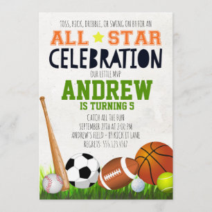 Invitation à l'anniversaire de tous les sports Sta
