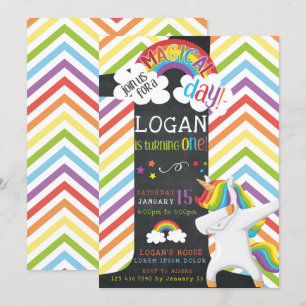 Invitation à l'anniversaire de Unicorn Dab