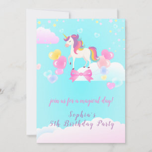 Invitation à l'anniversaire de vol de la licorne