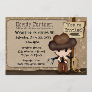 Invitation à l'anniversaire de Western Cowboy