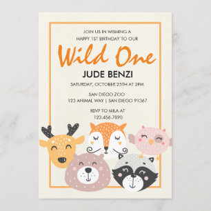 Invitation à l'anniversaire de Wild One Woodland A