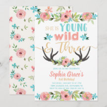 Invitation à l'anniversaire de Young Wild and Thre