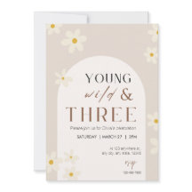 Invitation à l'anniversaire de Young Wild & Three