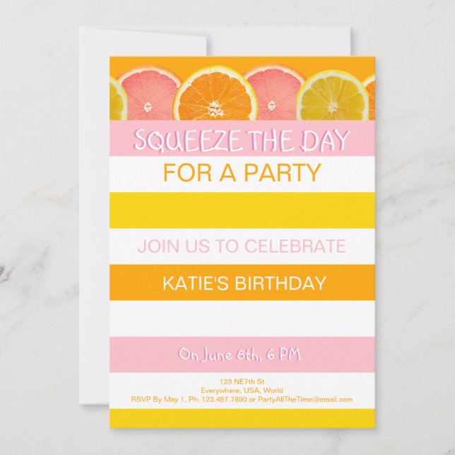 Invitation à l'anniversaire des agrumes (Devant)