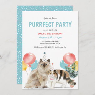 Invitation à l'anniversaire des chats Puurfect