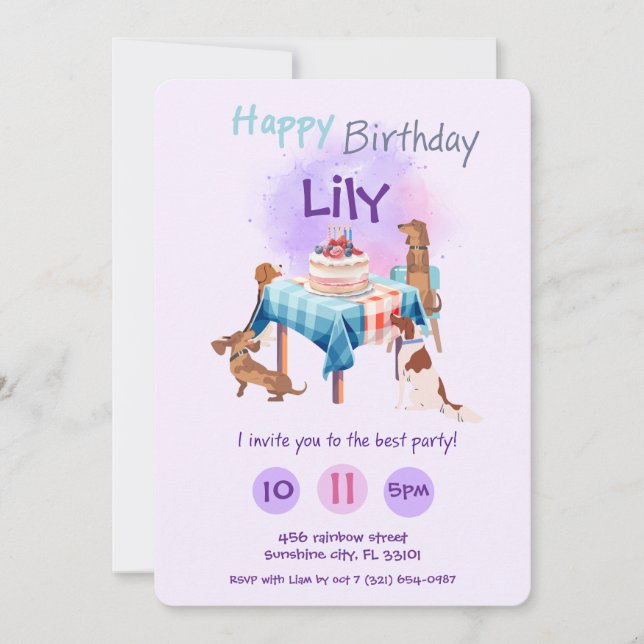 Invitation à l'anniversaire des chiens (Devant)