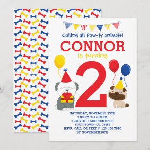 Invitation à l'anniversaire des chiots