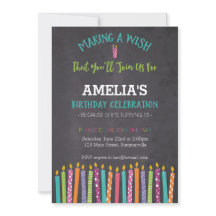 Invitation à l'anniversaire des enfants (bougies)