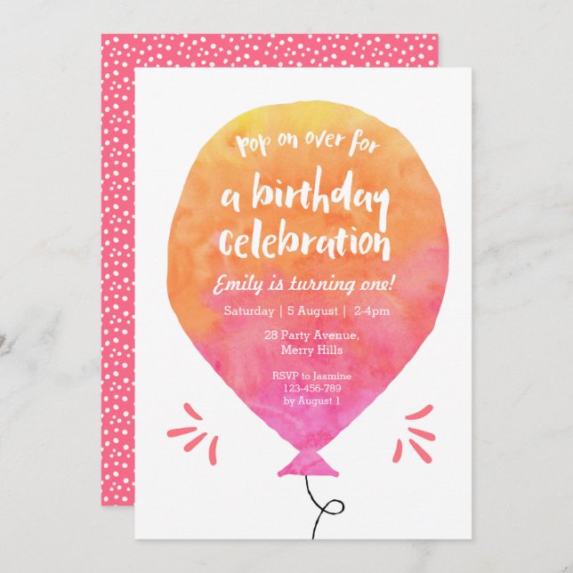 Invitation à l'anniversaire des filles (Devant / Derrière)